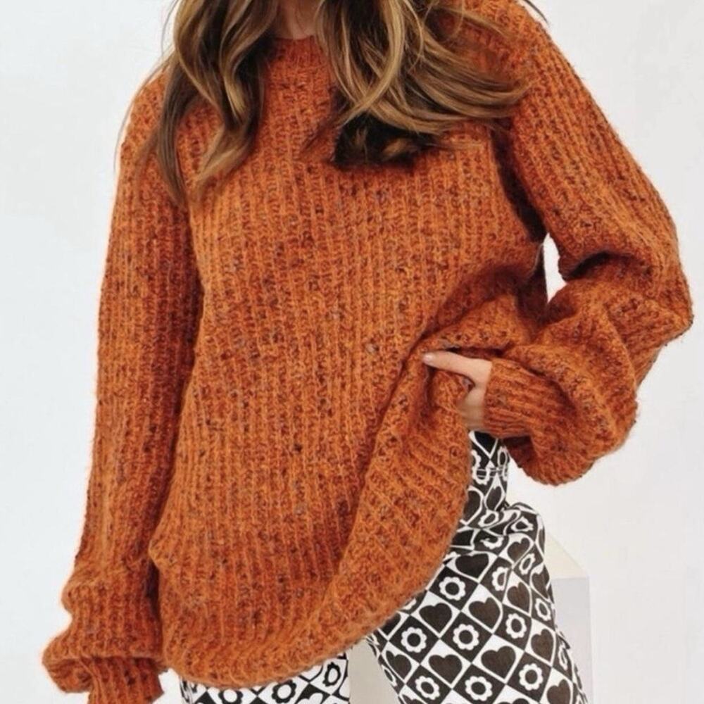 Verge Girl Cozy Oversized Knit Sweater, Womens Size M, Lagenlook Boho Coastal